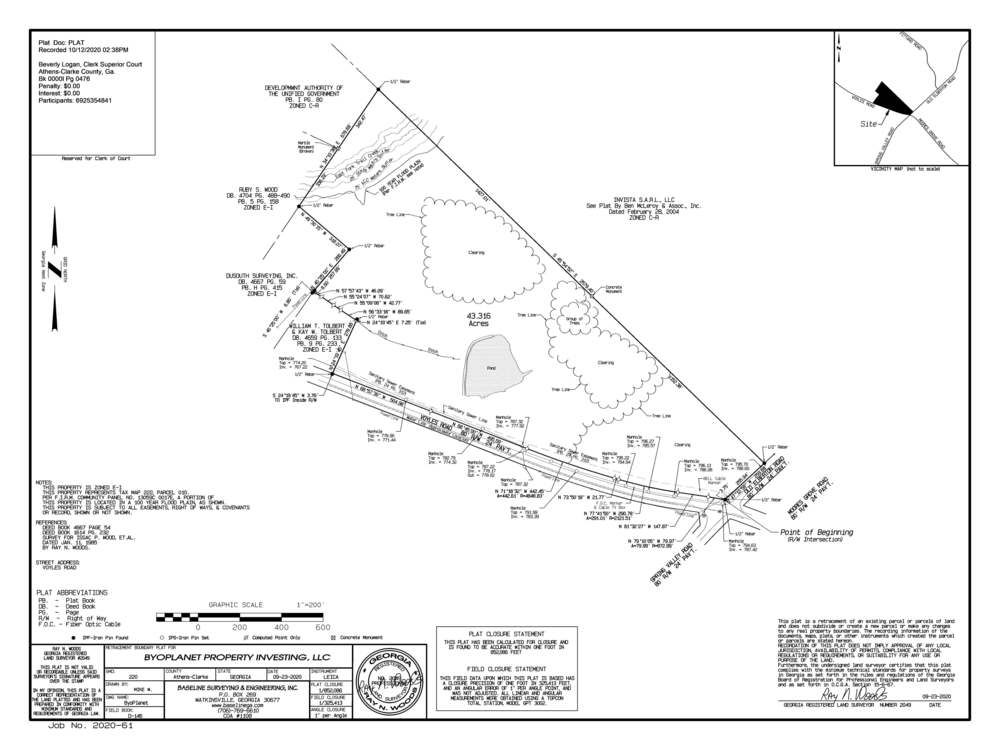 BYOPLANET INDUSTRIAL TRACT: Voyles Road and Spring Valley Road, Athens, GA 30601